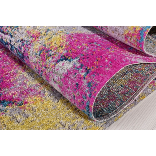 Yorkson Grey Pink Indoor/Outdoor Area Rug 6'5" x 9'5"