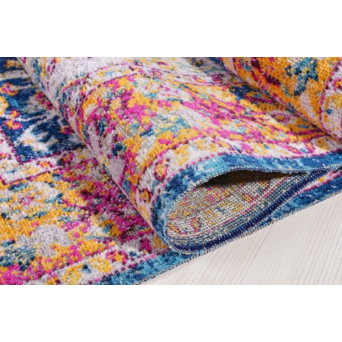 Florida Cream Blue Traditional Indoor/Outdoor Area Rug 2'7" x 4'11"