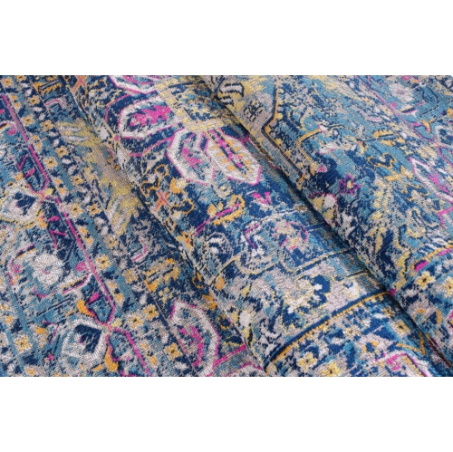 Rowen Dark Blue Traditional Indoor/Outdoor Area Rug 6'5" x 9'5"