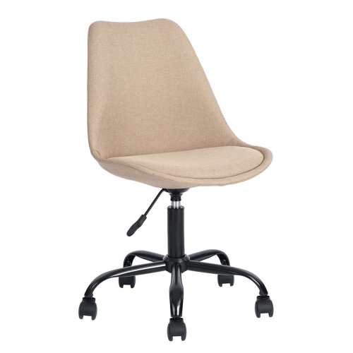 HOMY CASA Office Chair Teens & Adult Adjustable Desk Chair Swivel Office Computer Task Chair Stool Home Office Chair for Students Teens, Beige Fabric