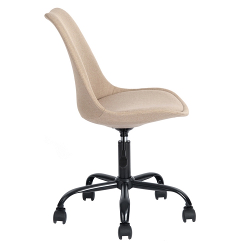 HOMY CASA Office Chair Teens & Adult Adjustable Desk Chair Swivel Office Computer Task Chair Stool Home Office Chair for Students Teens, Beige Fabric