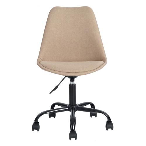 HOMY CASA Office Chair Teens & Adult Adjustable Desk Chair Swivel Office Computer Task Chair Stool Home Office Chair for Students Teens, Beige Fabric
