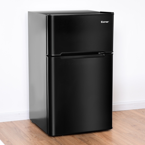 COSTWAY Refrigerator Small Freezer Cooler Fridge Compact 3.2 cu ft. - Black