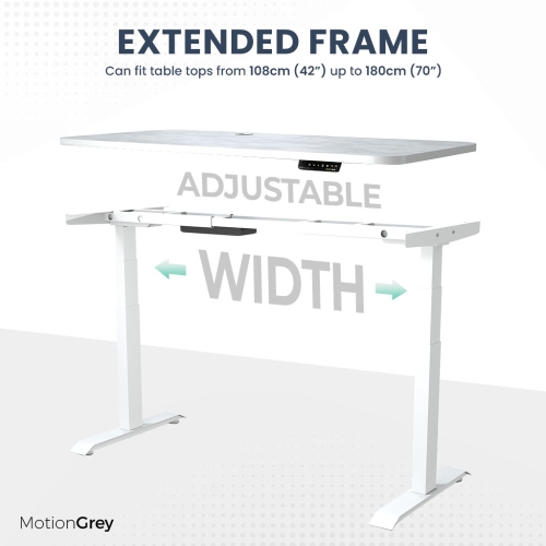 MotionGrey bureau assis-debout électrique allemand à hauteur réglable pour ordinateur, maison et bureau - châssis noir