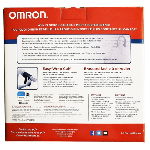 Connexion Bluetooth pour tensiomètre Omron BP769CAN série 10