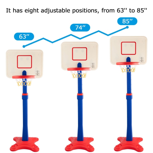 Costway Kids Children Basketball Hoop Stand Adjustable Height Indoor Outdoor Sports