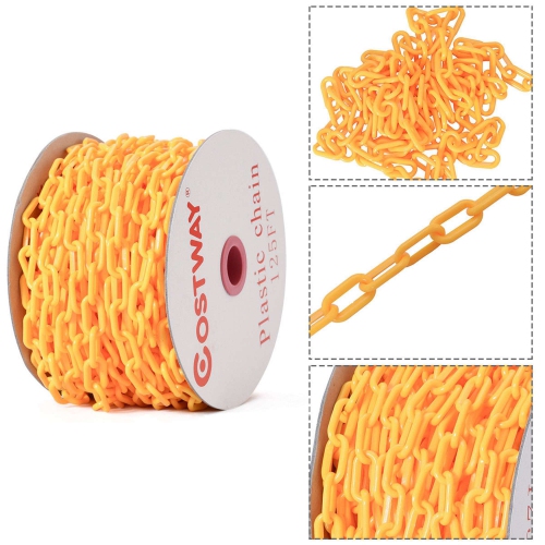 Chaîne en plastique de Costway avec applications sans fin dans la barrière de sécurité de maîtrise des foules 125 pi