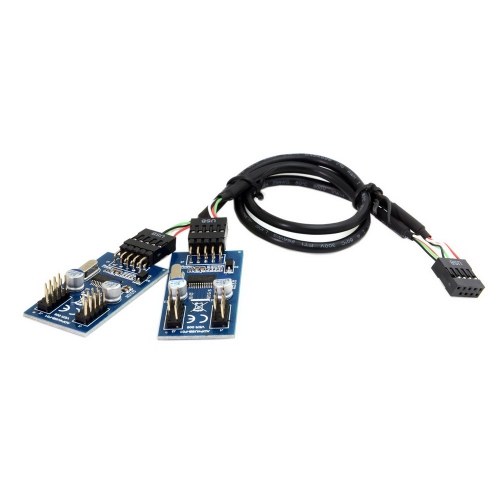 axGear Internal 9-Pin USB 2.0 Splitter 1 Male To 4 Female Motherboard Pin to PC Case