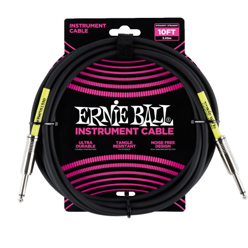 Ernie Ball 10 Straight/Straight Instrument Cable - Black