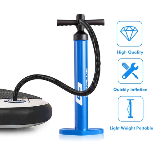Goplus SUP Hand Pump Max 29 PSI Double Action Manual inflation w/ Gauge