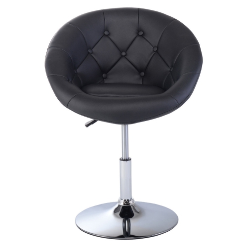 Costway 1PC PU Leather Adjustable Modern Swivel Round Accent Chair 3 color