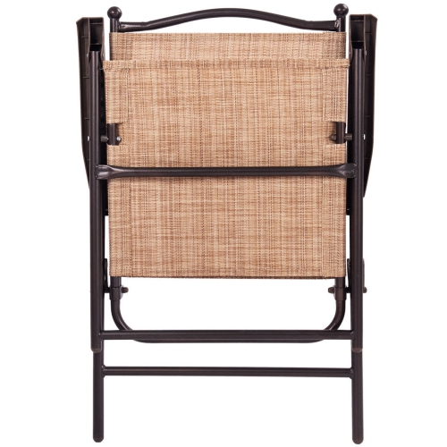 Costway Set of 2 Folding Sling Back Chair Camping Patio Deck Garden Beach Yellow