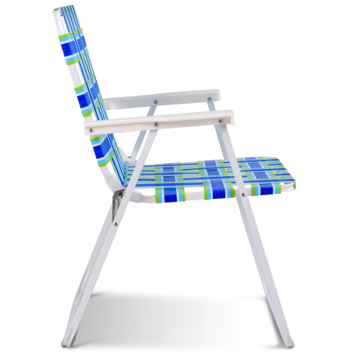 Costway 6pcs Folding Beach Chair Camping Lawn Webbing Chair Lightweight 1 Position