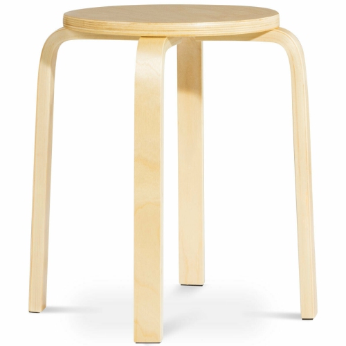 Costway Set of 4 18" Stacking Stool Round Dining Chair Backless Wood Home Decor