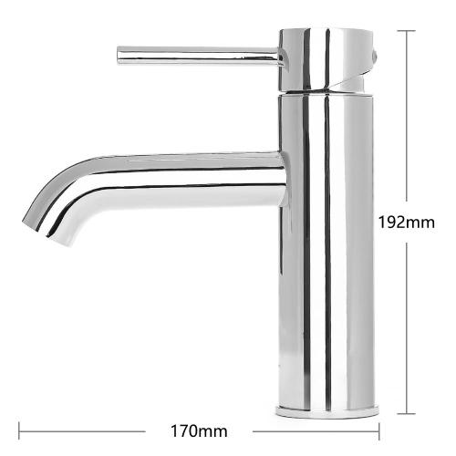Single-Handle Bathroom Basin Faucet, Modern Commercial Light Chrome-LIVINGbasics