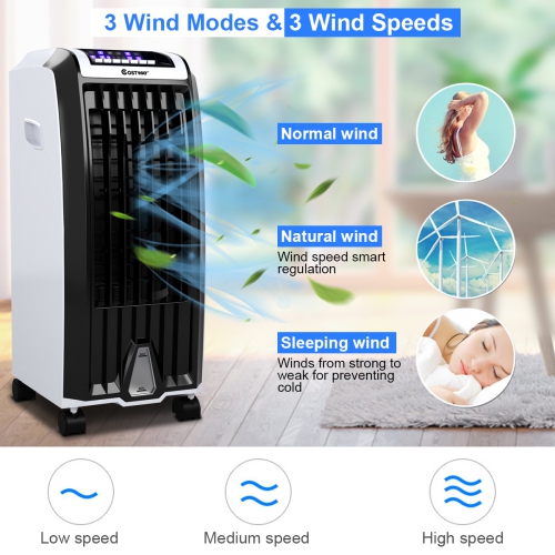 Humidificateur-ventilateur portatif à évaporation d’air avec télécommande