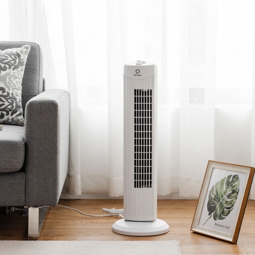 Ventilateur Colonne 45W avec 3 Niveaux de Vitesse, Ventilateur à Tour Oscillante et Silencieux sans Larmes avec Moteur en Cuivre et Poignée, avec