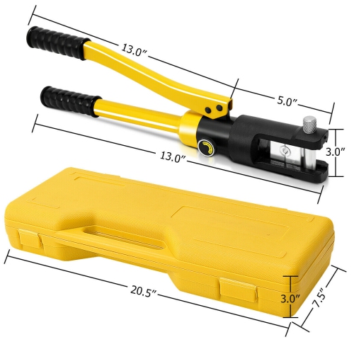 Hydraulic cable store lug crimping tool