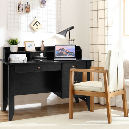 Costway Computer Computer Desk PC Laptop Writing Table Workstation Student Study Furniture Black