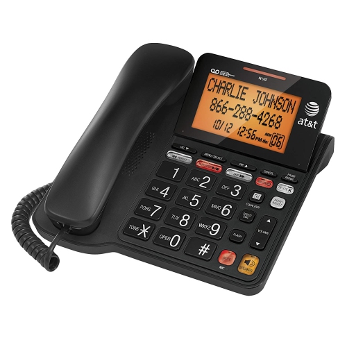 AT&T Corded Phone with 25 min Digital Answering Machine, Backlit Tilt Display, Audio Assist, Speakerphone