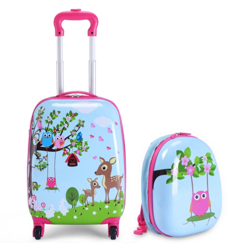 Ensemble de 2 valises 16 po pour enfants de 12 po et 2 pièces valise sac à dos valise rigide ABS de Costway
