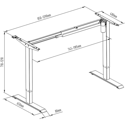 Boost Industries Floor Standing FS-DR48Mii Shallow Motorized/Electric Height Adjustable Desk Frame
