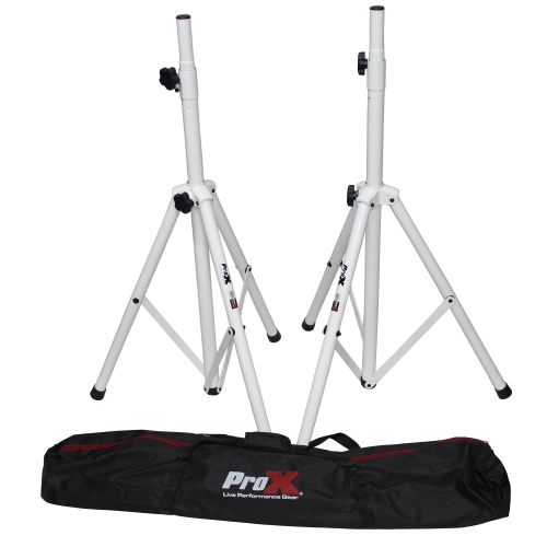 ProX T-SS28P All Metal Speaker Stands w/ Bag - White