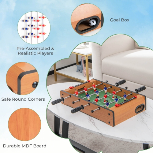 Costway 20" Football Table Competition Game Soccer Arcade Sized Indoor Sports