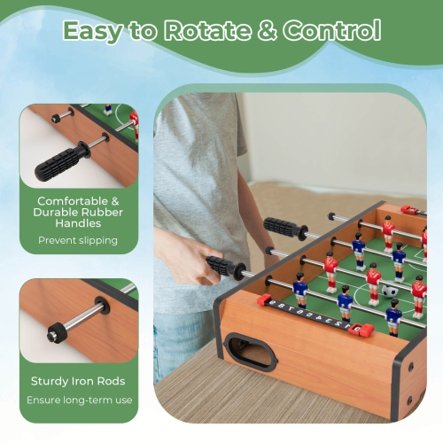 Costway 20" Football Table Competition Game Soccer Arcade Sized Indoor Sports