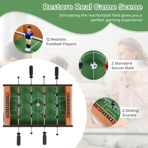 Costway 20" Football Table Competition Game Soccer Arcade Sized Indoor Sports