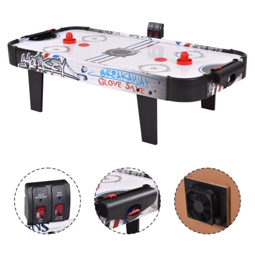 Costway 42"Air Powered Hockey Table Game Room Indoor Sport Electronic Scoring 2 Pushers