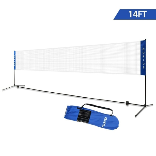 Portable 13.8'x5' Badminton Beach Volleyball Tennis Training Net w/ Carrying Bag