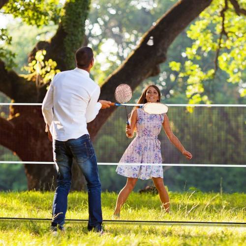 Costway Portable 13.8'x5' Badminton Beach Volleyball Tennis Training Net w/ Carrying Bag