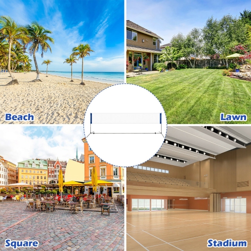 Costway Portable 13.8'x5' Badminton Beach Volleyball Tennis Training Net w/ Carrying Bag