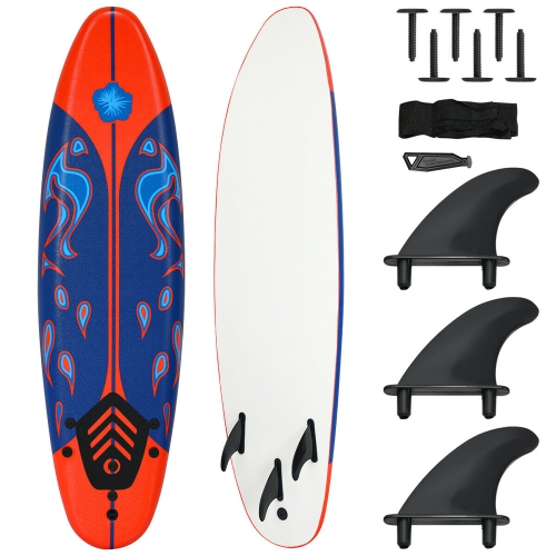 Costway 6' Surfboard Surf Foamie Boards Surfing Beach Ocean Body Boarding