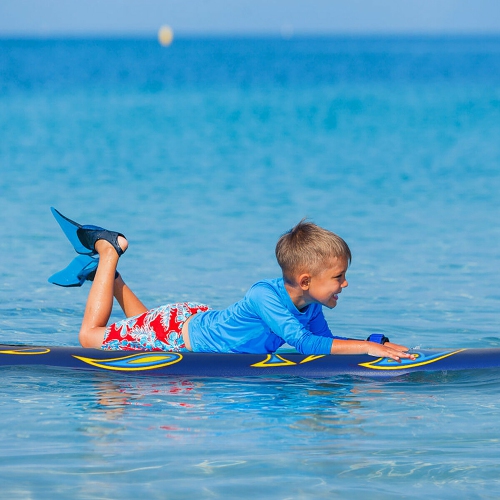 COSTWAY – Planche de Surf de 6’’ à 3 Dérives & Leash pour Enfants, Adultes