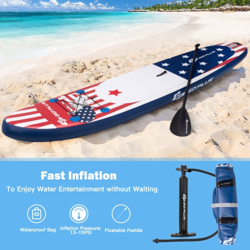 Goplus 11' Inflatable Stand Up Paddle Board Surfboard W/Pump Aluminum Paddle