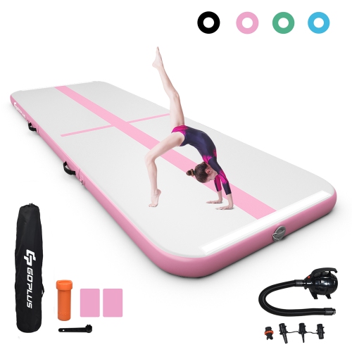 Goplus 13FT Air Track Inflatable Gymnastics Tumbling Mat w/ Pump Indoor&nbsp;Outdoor Pink