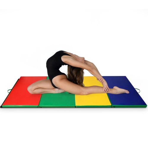 Costway 4'x10'x2" Gymnastics Mat Folding Panel Thick Gym Fitness Exercise