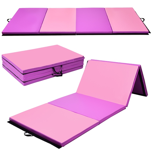 COSTWAY  4'x 10'x 2"folding Gymnastics Tumbling Mat Indoor Outdoor Gym Stretching Yoga