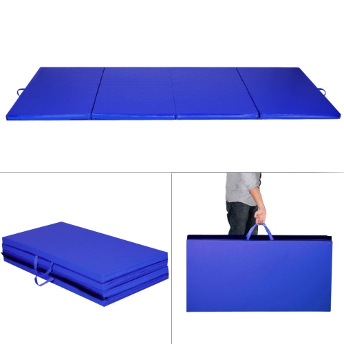 Blue 4 X8 X2 Thick Folding Panel Gymnastics Mat Gym Fitness