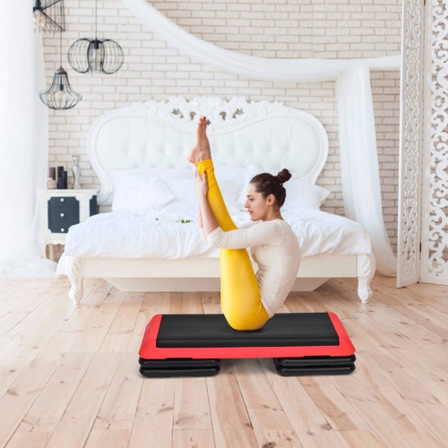 Costway Fitness Aerobic Step 43'' Cardio Adjust 4'' - 6'' - 8'' Exercise Stepper w/Risers