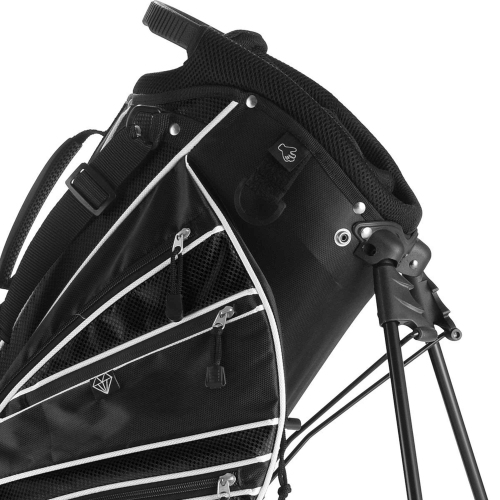 Costway Golf Stand Cart Bag Club w/6 Way Divider Carry Organizer Pockets Storage Black