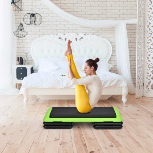 Costway Fitness Aerobic Step 43'' Cardio Adjust 4'' - 6'' - 8'' Exercise Stepper w/Risers