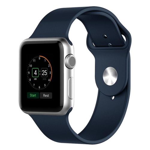 Bracelet en silicone bleu marine minuit de PANDACO pour Apple Watch 38&nbsp;mm/40&nbsp;mm/41&nbsp;mm/42&nbsp;mm