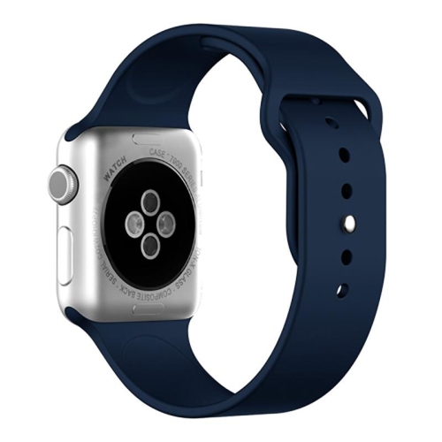 Bracelet en silicone bleu marine minuit de PANDACO pour Apple Watch 38&nbsp;mm/40&nbsp;mm/41&nbsp;mm/42&nbsp;mm