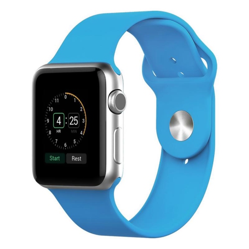 Bracelet en silicone bleu saphir de PANDACO pour Apple Watch 38&nbsp;mm/40&nbsp;mm/41&nbsp;mm/42&nbsp;mm