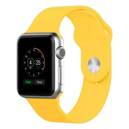 Bracelet en silicone jaune de PANDACO pour Apple Watch 38&nbsp;mm/40&nbsp;mm/41&nbsp;mm/42&nbsp;mm