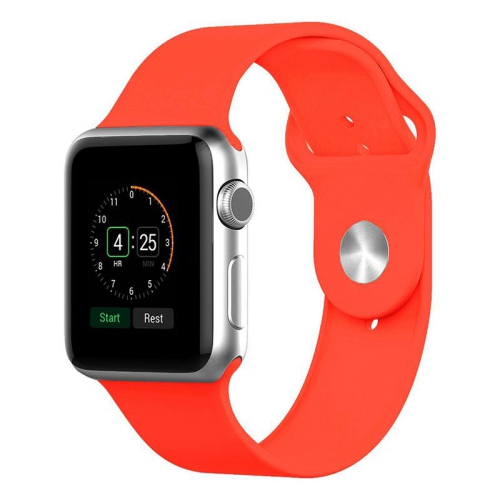 Bracelet en silicone orange de PANDACO pour Apple Watch 38&nbsp;mm/40&nbsp;mm/41&nbsp;mm/42&nbsp;mm