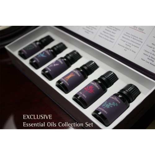 Floraverve Exclusive Essential Oils, Natural Aromatherapy Essential Oil Top 6 Scents Collection Set - 6 x 10mL
